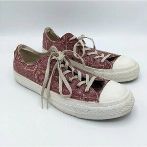 Converse All Star Sneakers Shoes Womens 8 Paisley Geo Canvas Low Top Rose Pink